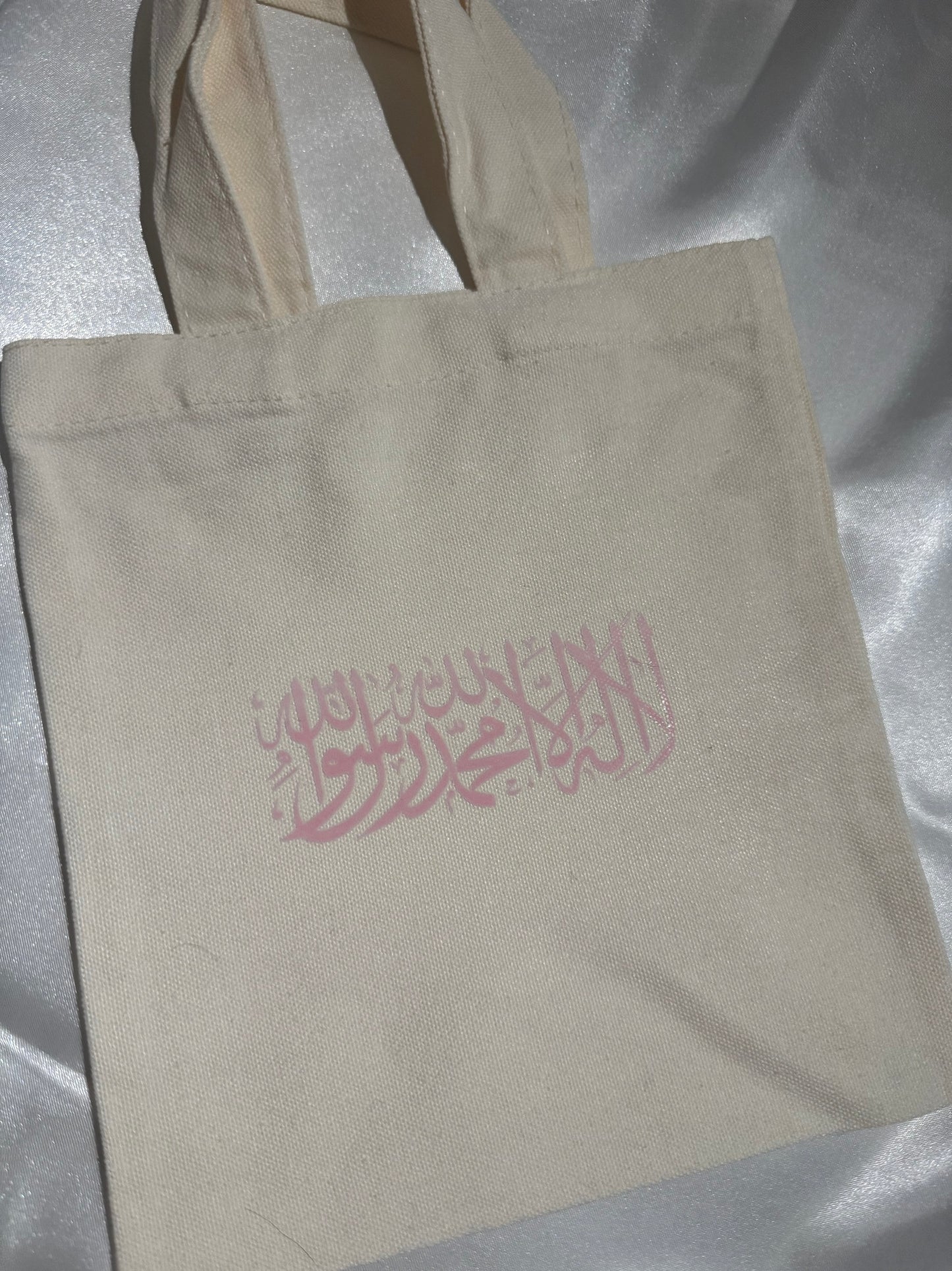 Blush cream mini tote bag